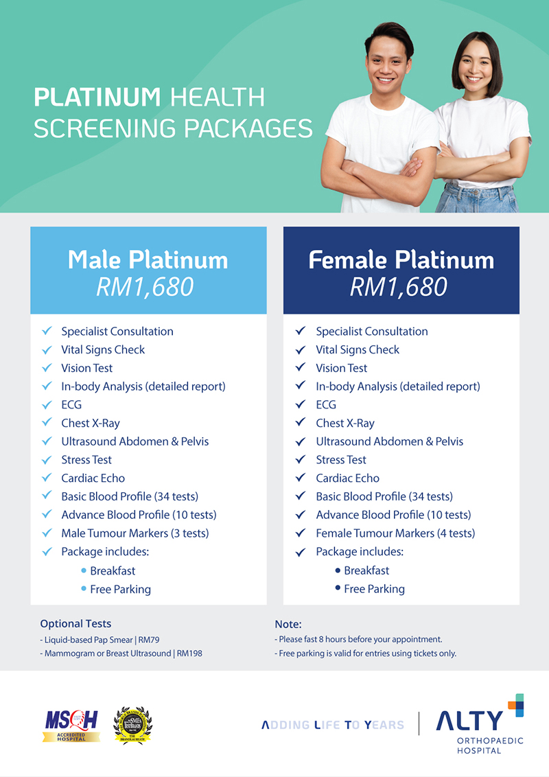 ALTY Screening: Male & Female Platinum Package Brochure<